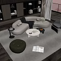 Sofa Coffee Table Combination Multi-person Sofa Coffee Table Single Chair Decorations Leisure Sofa Floor Lamp Corner Table 3d model