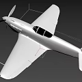 Silver Propeller Fighter Aircraft With Classic Design Cockpit And Wings