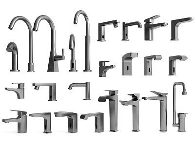 Various Modern Faucet Styles For Bathroom And Kitchen Sink Applications 3d model