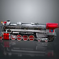 Vintage Silver Red Steam Train Model With Detailed Wheels And Classic Design