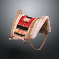 Daily Life Essentials Colorful Striped Saddle Bag With Fabric And Leather Details And Straps