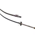 Two Traditional Samurai Swords With Curved Blades Handles And Sheaths