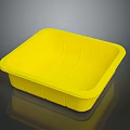Yellow Plastic Storage Container With Rectangular Design For Home Organization 3d model