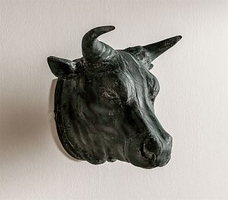 Modern animal wall decoration cow head sculpture 3d model