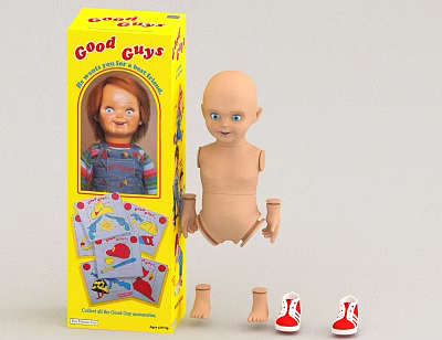 Cool Guys Doll with Original Box Red Shoes Cards and Unassembled Body 3d model