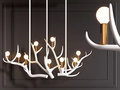 Nordic chandelier antler chandelier 3d model Nordic chandelier antler chandelier 3d model