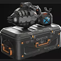 Black Hard Shell Equipment Cases With Orange Latches Open Closed And Textured Surface