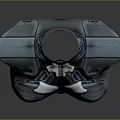 Futuristic Black And White Armor Vest With Shoulder And Chest Design Details
