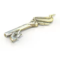 Decorative Golden Metallic Weapon with Curved Design and Polished Shiny Surface