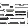 Chinese-style Eaves Tiles Eaves Line Eaves Eaves Building Components Flying Ridge 3d model