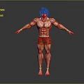 Strong Muscular Limbs On Male Figure With Outstretched Arms And Legs