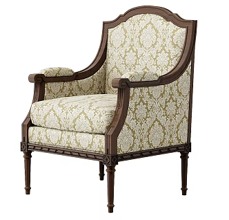 American Style Dining Chair Fabric Dining Chair Classical Dining Chair Vintage Dining Chair Flower Chair Fabric Single Chair Leisure Chair Backrest Chair 3d model