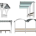 Modern Platform Bus Pavilion Waiting Pavilion Awning 3d model