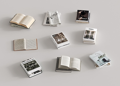 Modern Books Magazine Book Portfolio 3d model