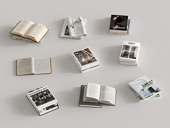 Modern Books Magazine Book Portfolio 3d model