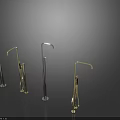 Modern Floor Standing Faucets With Different Metallic Designs And Structures 3d model