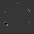 Golden Leaf Shaped and Star Shaped Decorative Ornament Set with Shiny Accents