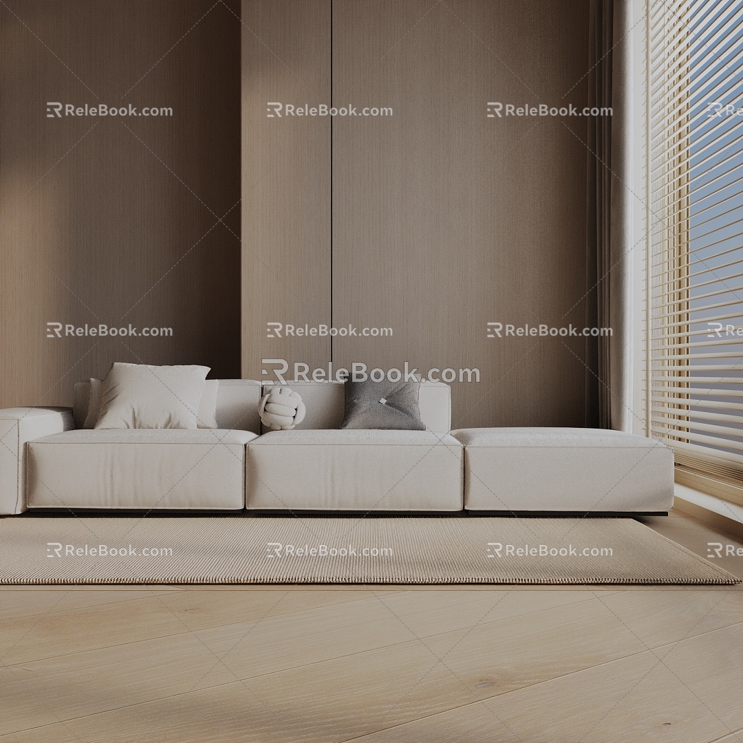 Three-seat sofa 3d model