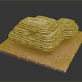 Delicate Stacked Flaky Cookies Arranged On Pink Tray For Pastry