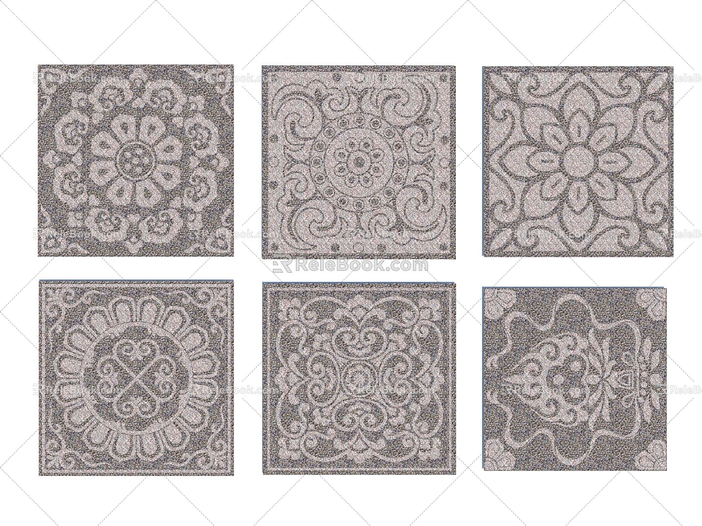 Chinese culture pattern floor paving 3d model