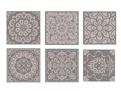 Chinese culture pattern floor paving model