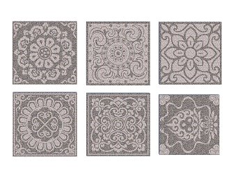 Chinese culture pattern floor paving 3d model