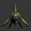 Mythical Monster Fish With Sharp Teeth Green Purple Body Yellow Fins And Antenna