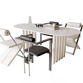 Modern Dining Table and Chair Combination 3d model
