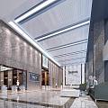 modern office building hall 3d model