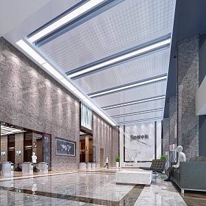 modern office building hall 3d model