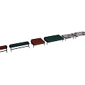 Sofa stool Bed end stool Shoe changing stool Bench set 3d model