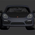 Blue Sports Car With Rear Spoiler Black Red Rims And Sporty Body Design