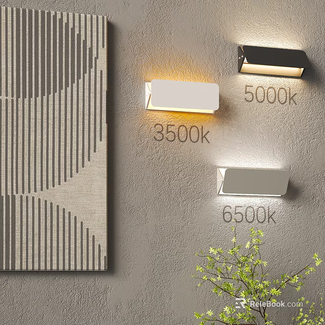 Modern Wall Lamps With 3500K 5000K 6500K Color Temperature For Interior Decoration 3d model 