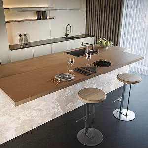Modern Island Table Acrylic Island Table Bar Restaurant Island Table Restaurant 3d model