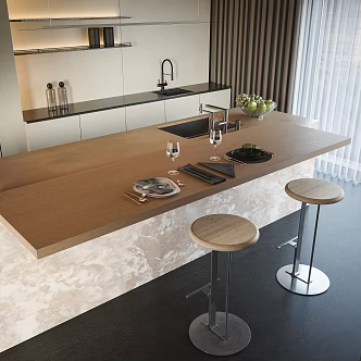 Modern Island Table Acrylic Island Table Bar Restaurant Island Table Restaurant 3d model