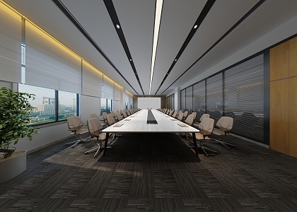 Modern Meeting Room Simple Meeting Room Meeting Table and Chair 3d model