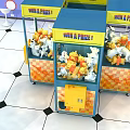 Colorful Indoor Claw Machine Amusement Equipment With Win A Prize Sign And Stuffed Toys