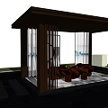 Modern Pergola Design With Transparent Roof Sofa Water Feature Grass And Paved Floor