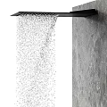 Modern Shower Sauna Interior Design With Rainfall Showerhead And Handheld Sprayer On Stone Wall