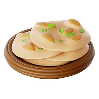Modern baked wheat cake food cartoon food 3d model