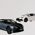 Blue Lexus SUV and White Toyota Sedan Exterior Design Modern Car Vehicle Models