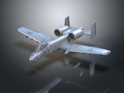 Military Aircraft Model With Twin Engines Gray Metallic Wings And Reflective Surface 3d model