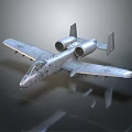 Military Aircraft Model With Twin Engines Gray Metallic Wings And Reflective Surface