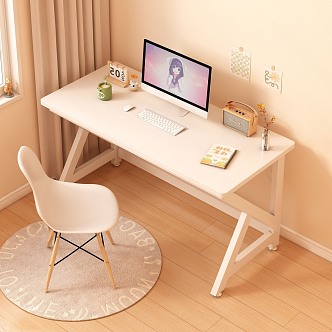 Desk and chair combination 3d model