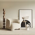 Quiet single sofa leisure sofa 3d model