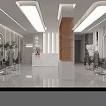 Modern Beauty Hair Salon Interior With Styling Chairs Mirrors And Marble Reception Desk