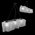 Modern White Abstract Pendant Lights With Hanging Wavy Flowing Design 3d model