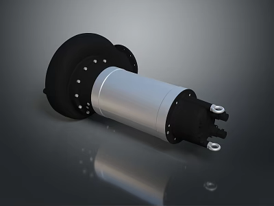 Contemporary Black Silver Cylindrical Lighting Fixture Combination With Metallic Components 3d model