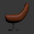 Stylish Red Padded Modern Chair With Curved Design And Metal Base