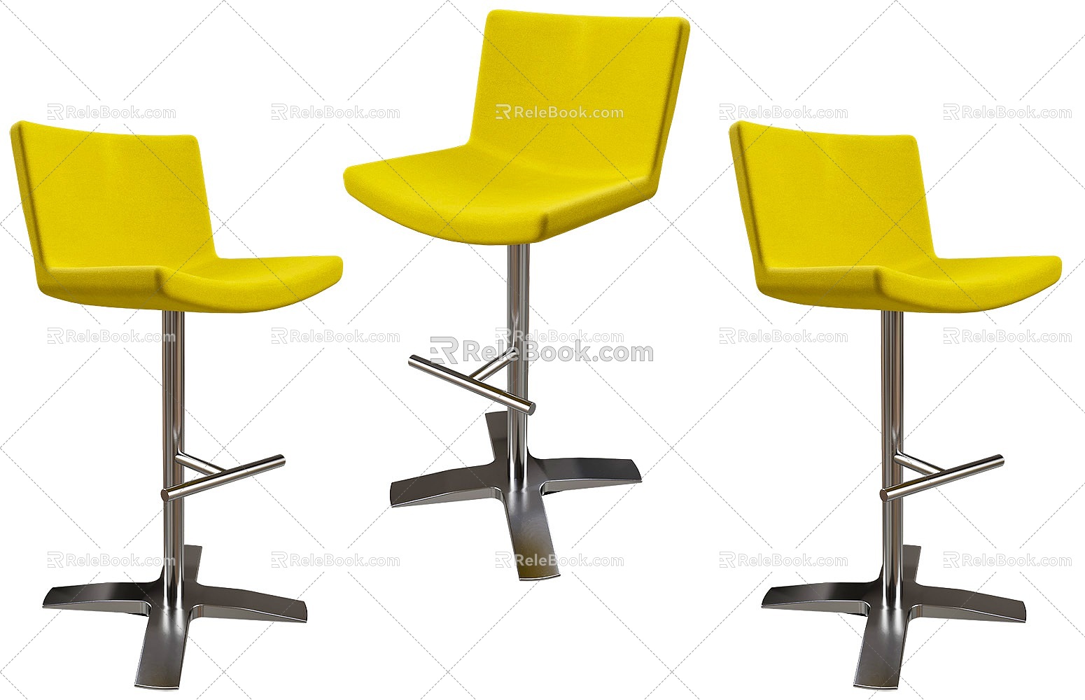 Bar Chair Bar Stool Bar Chair High Chair Yellow Bar Chair Metal Bar Chair 3d model